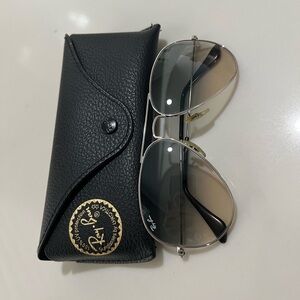 Ray-Ban Silver Aviator Sunglasses with Black Case